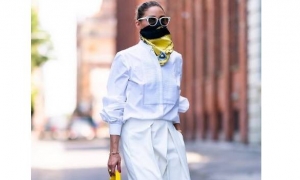 Olivia Palermo isfurala svilene marame kao zaštitnu masku