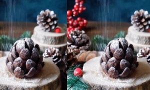 Savršen Božićni kolač u obliku češera koji se ne peče